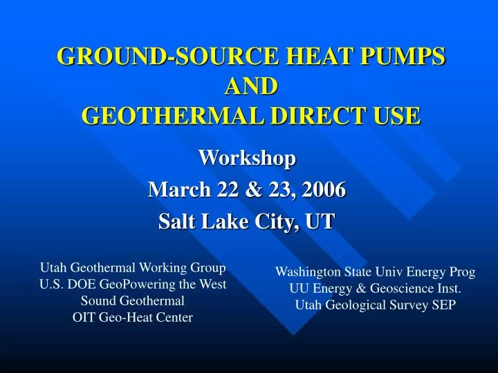 ground source heat pumps and geothermal direct use