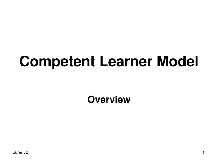 competent learner model
