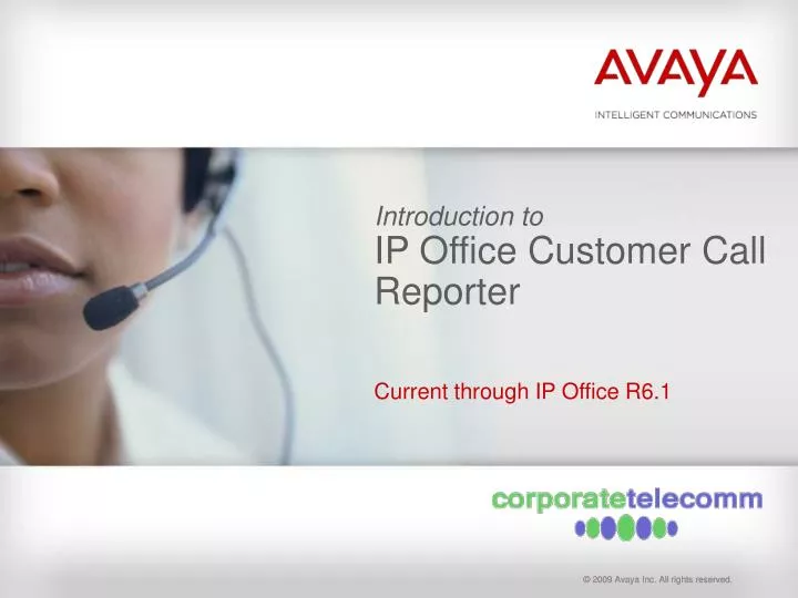 introduction to ip office customer call reporter