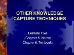 OTHER KNOWLEDGE CAPTURE TECHNIQUES