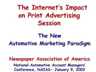 The Internet’s Impact on Print Advertising Session