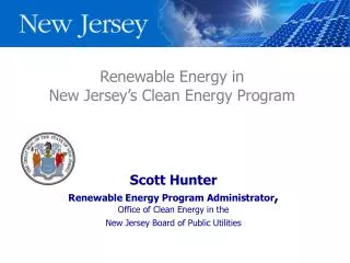 Renewable Energy in New Jersey’s Clean Energy Program