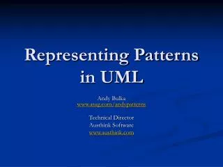 Representing Patterns in UML