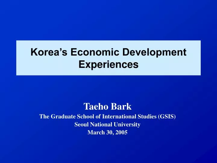 korea s economic development experiences