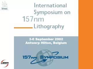 3-6 September 2002 Antwerp Hilton, Belgium