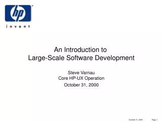 An Introduction to Large-Scale Software Development