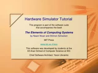 Hardware Simulator Tutorial