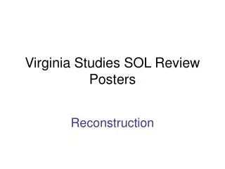 Virginia Studies SOL Review Posters
