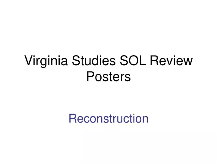 virginia studies sol review posters