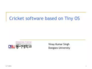 Cricket software based on Tiny OS