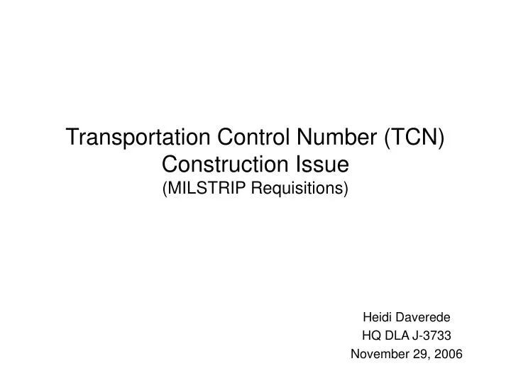 transportation control number tcn construction issue milstrip requisitions