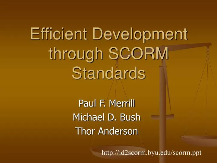 efficient development through scorm standards