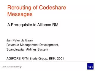 Rerouting of Codeshare Messages