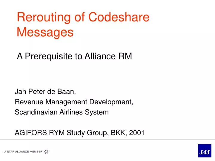 rerouting of codeshare messages