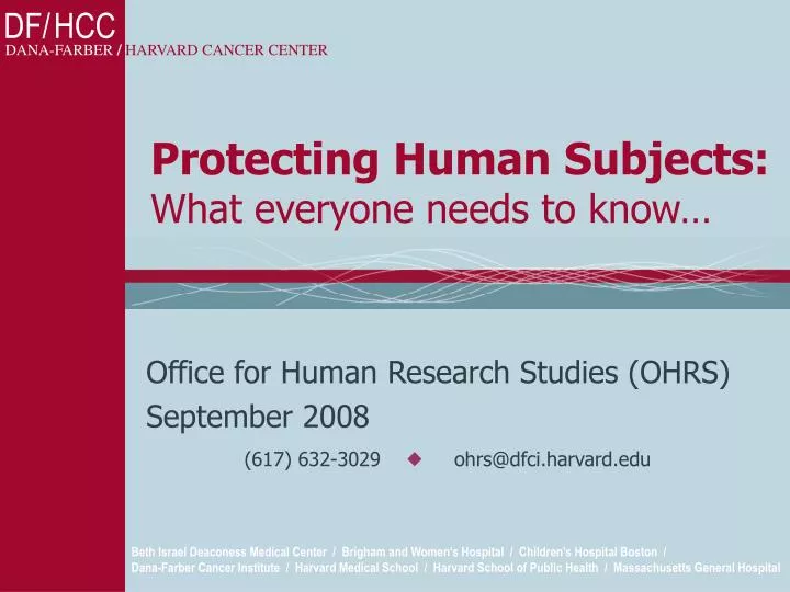 protecting human subjects what everyone needs to know