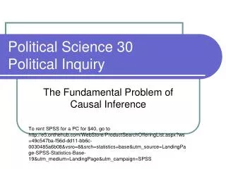 Political Science 30 Political Inquiry