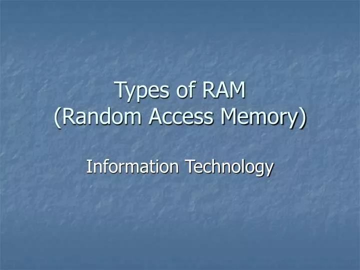 types of ram random access memory