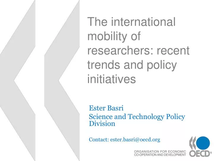 the international mobility of researchers recent trends and policy initiatives
