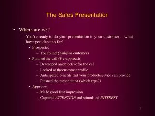The Sales Presentation