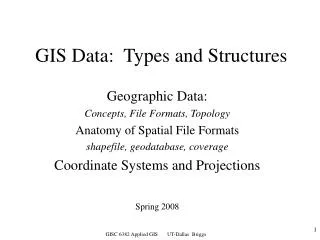 GIS Data: Types and Structures