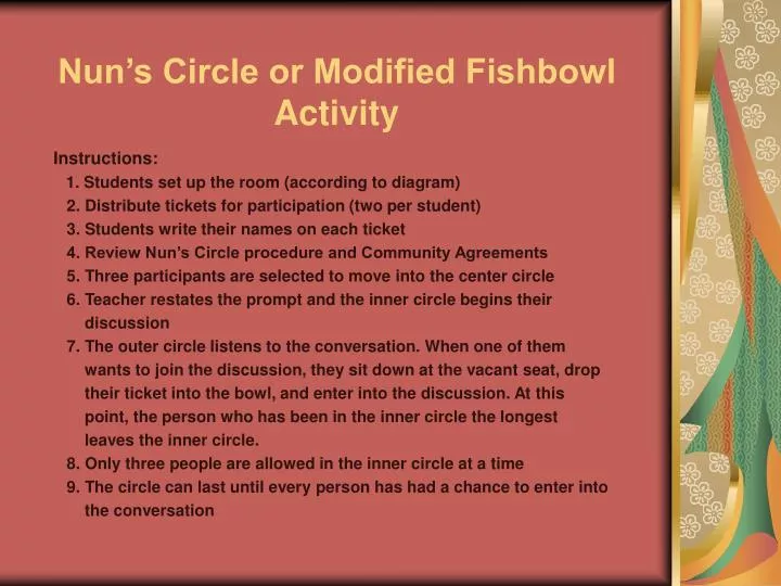 nun s circle or modified fishbowl activity