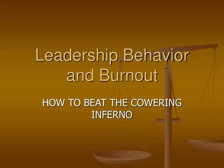 leadership behavior and burnout