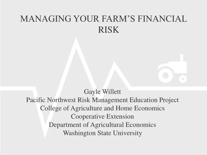 managing your farm s financial risk