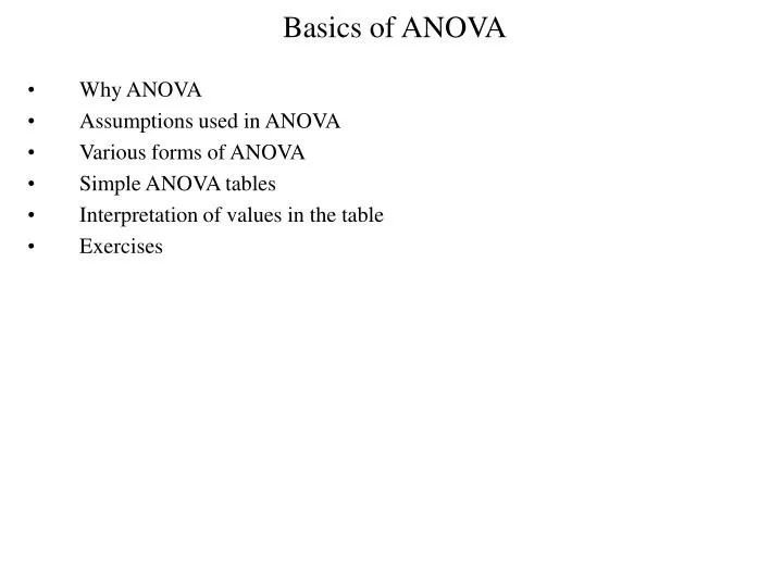 basics of anova