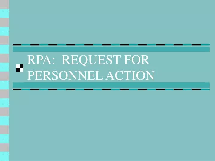 rpa request for personnel action