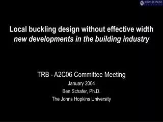 Local buckling design without effective width new developments in the building industry