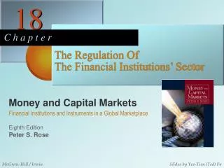The Regulation Of The Financial Institutions’ Sector