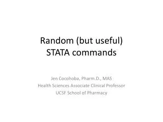 Random (but useful) STATA commands