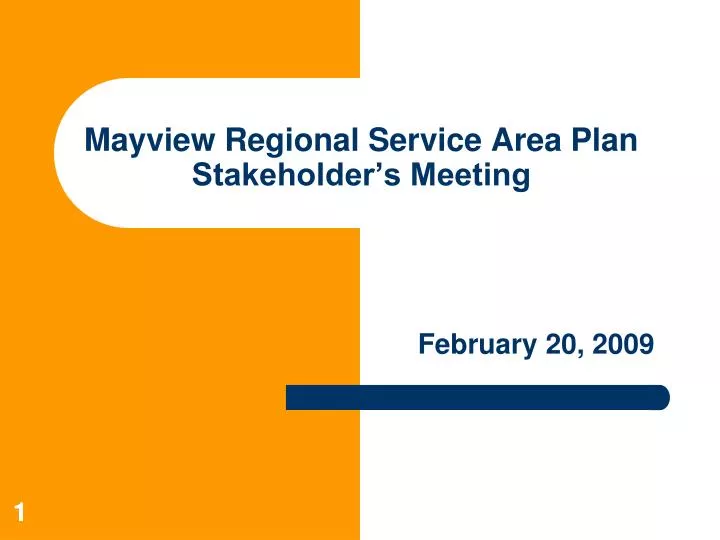 mayview regional service area plan stakeholder s meeting