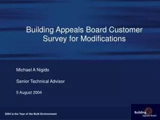Building Appeals Board Customer Survey for Modifications