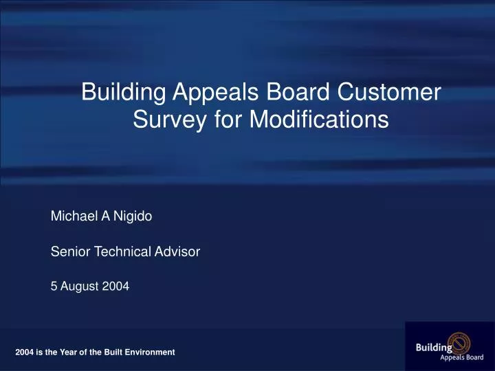 building appeals board customer survey for modifications