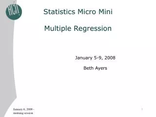 Statistics Micro Mini Multiple Regression