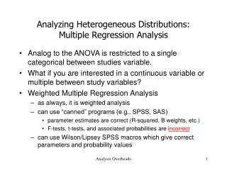 Analyzing Heterogeneous Distributions: Multiple Regression Analysis