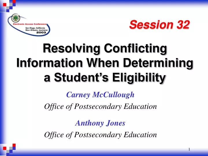 resolving conflicting information when determining a student s eligibility