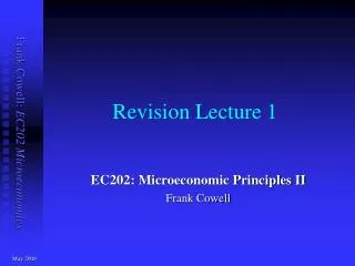Revision Lecture 1