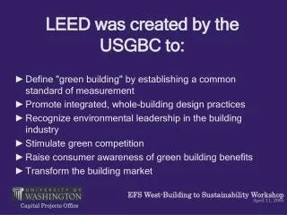 LEED was created by the USGBC to: