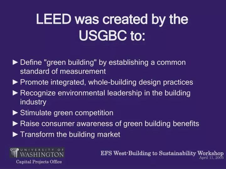 leed was created by the usgbc to