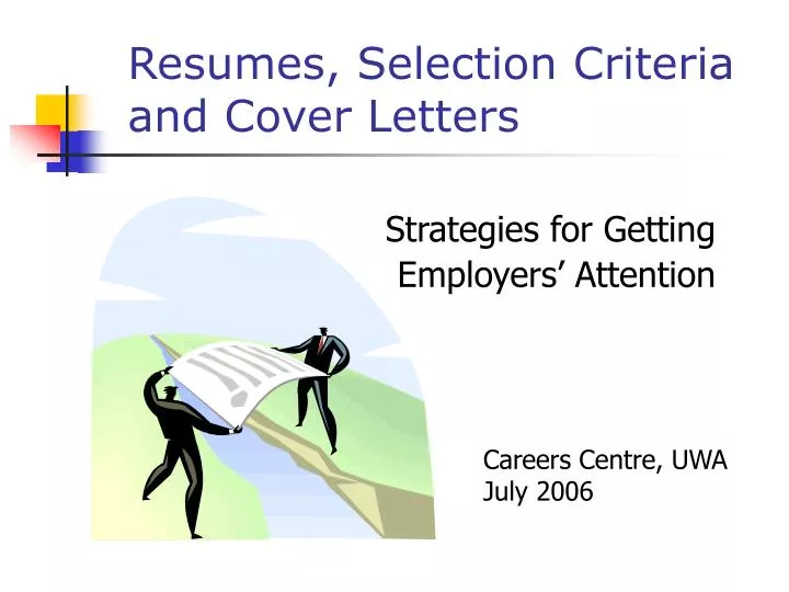resumes selection criteria and cover letters