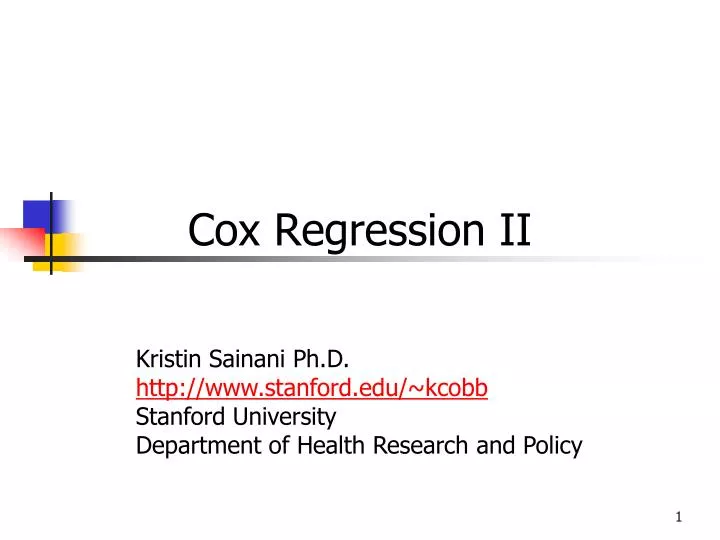 cox regression ii
