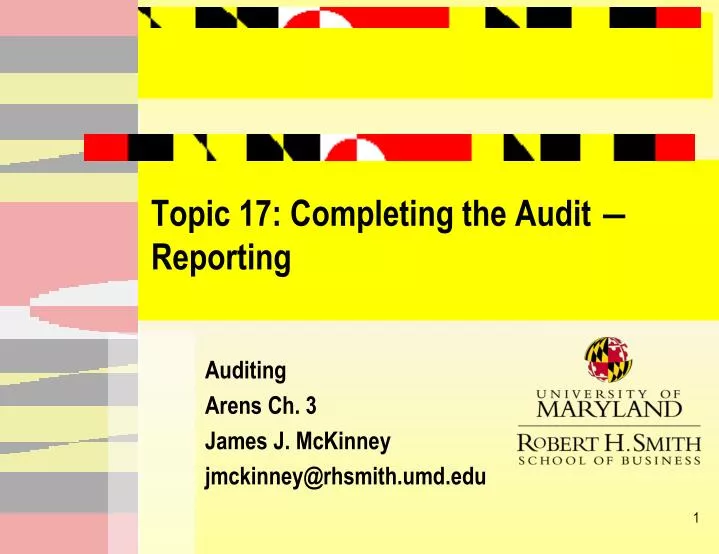 topic 17 completing the audit reporting