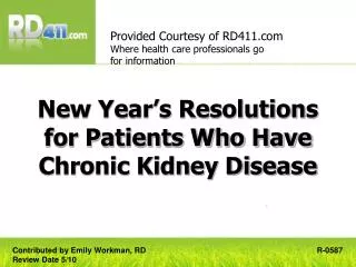 New Year’s Resolutions for Patients Who Have Chronic Kidney Disease