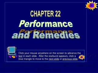 Performance and Remedies