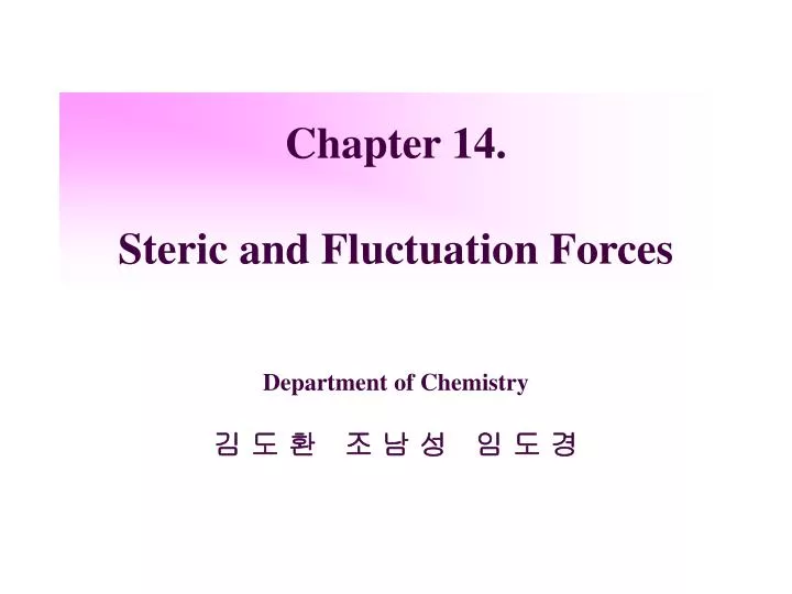 chapter 14 steric and fluctuation forces