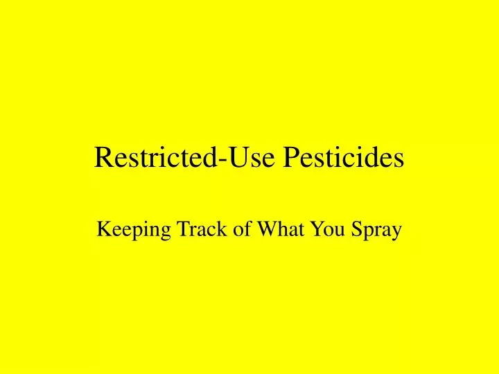 restricted use pesticides
