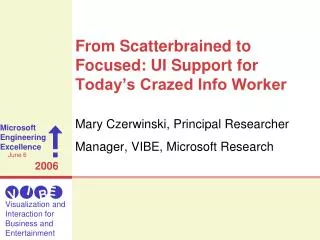 From Scatterbrained to Focused: UI Support for Today’s Crazed Info Worker