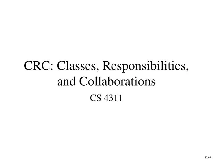 crc classes responsibilities and collaborations
